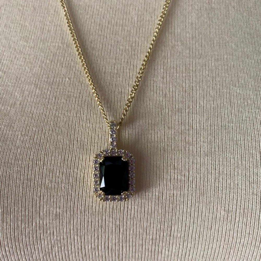 Anthropologie Onyx Pendant Necklace
